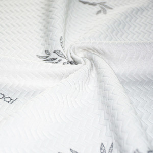 Tela de colchón Jacquard de punto de carbón de bambú blanco antipolvo y olor - Product Image 3