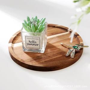 ชุดถาดชาไม้พร้อมช้อน โถบด 4 ชิ้น ไม้เนื้อแข็ง สีเรโทร สำหรับดื่มชา ล้างมือเท่านั้น - Product Image 3