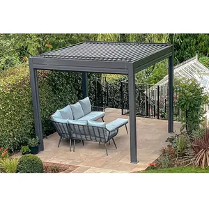 Moda açık louadjustable Pergola ile ayarlanabilir alüminyum Gazebo güneş gölge veranda alüminyum Garden bahçe için 3x6 m