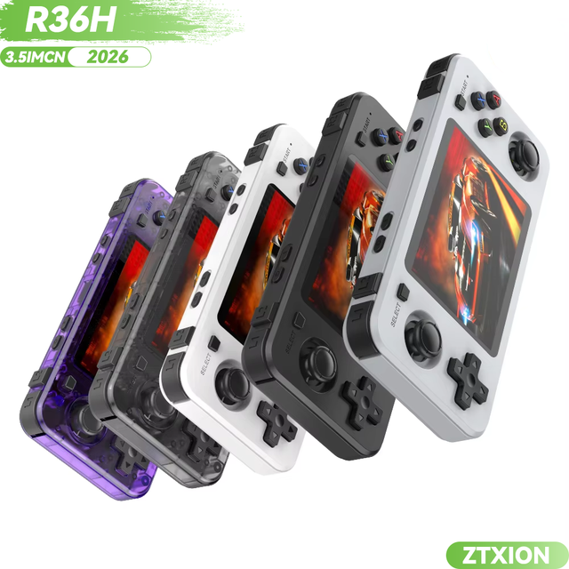 R36H Console Handheld Game Players 3.5inch IPS Screen Open Source Console Retro Pocket Video Player 64G/128G 15000+ Games