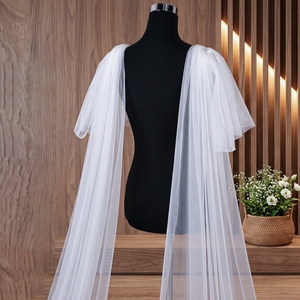 YouLaPan - Chal de Novia Largo y Sencillo, <span class=keywords><strong>Accesorios</strong></span> de <span class=keywords><strong>Boda</strong></span>, Chifón Suave, Fijación con Alfileres, para Mujer, Festival, Pasarela, MG06 - Product Image 4