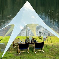 GSD Extérieur Luxe Étoile Toile Tente Auvent pour Fête Luxe Abri Soleil pour Pique-nique Extérieur Auvent Tipi Tente Avec Grande Capacité