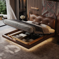 Premium-Auswahl Vintage-Stil Massivholz-Bett mit Stauraum in Wolkenform Direktvertrieb Studio Foshan Herstellerfabrik