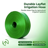 Tuyau d'arrosage plat de 2, 4, 6 et 8 pouces. La paroi intérieure est lisse et l'eau coule à travers elle en toute fluidité.