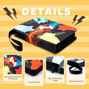 Trading Card Binder For Baseball Basketball Football Game Cards 4 9 Pocket Business Card Holder With Sleeves Zipper Binder