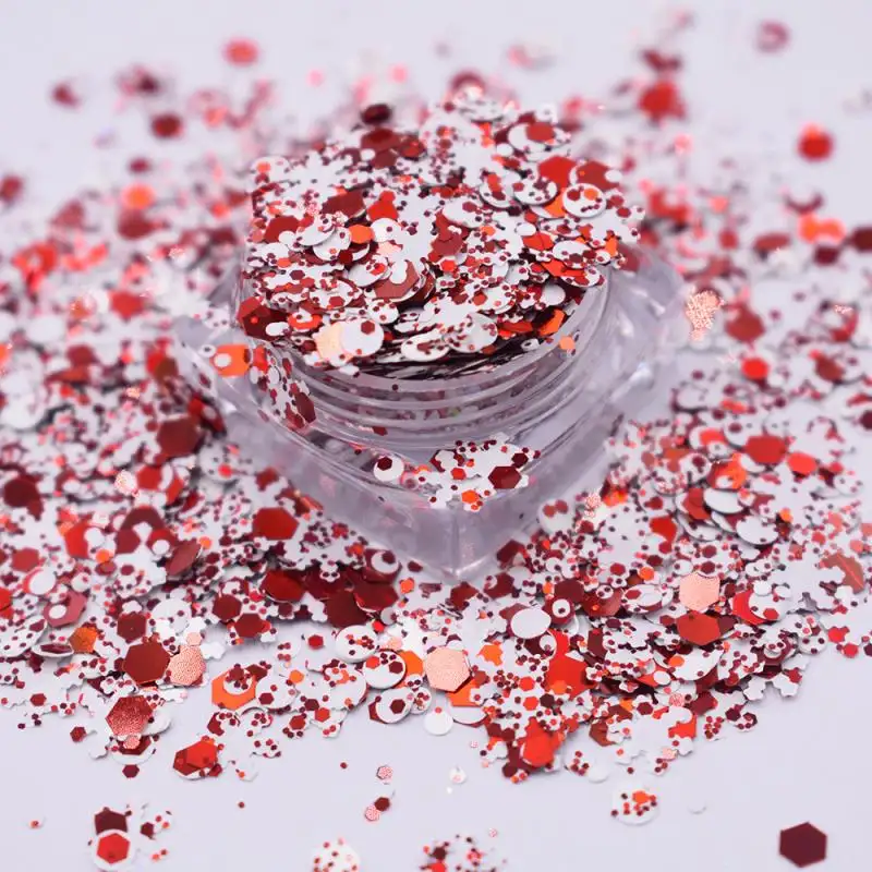 Weihnachten Metallic Chunky Mixed Red White Glitter Großhandel für Kunst handwerk