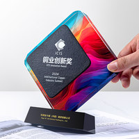 Trofeo Conmemorativo de Cristal Personalizado de Alta Calidad, Premio Empresarial con Impresión a Todo Color, Trofeo de Cristal Personalizado con Impresión a Todo Color