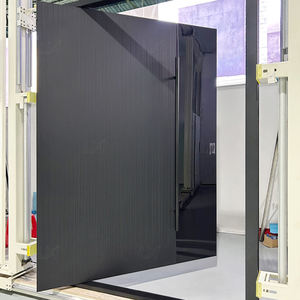 Puertas de seguridad de entrada principal exterior frontal de diseño negro de lujo entrada frontal de aluminio puertas de aluminio de entrada principal grande para una <span class=keywords><strong>casa</strong></span> - Product Image 1