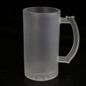 Mug à bière en verre givré ou transparent de haute qualité, 16 oz, avec logo imprimé par sublimation, à prix abordable - Product Image 3