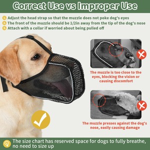 Funda para bozal de perro, máscara para perro, antilamido y antibocado, bozal ajustable transpirable y que permite beber agua, bozal para perro, bozal para mascotas - Product Image 5