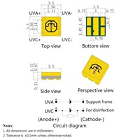 Lampe LED UVC haute puissance 1W de haute qualité, perle LED blanche 8-20mm, PCB en aluminium, dimmable, garantie 2 ans, JINGLEIKE pour la stérilisation