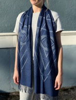 Écharpe Pashmina Réversible Douce à Franges avec Impression Numérique de Logo Personnalisé, Motifs Géométrie Sacrée, pour Festival, Streetwear, Rave