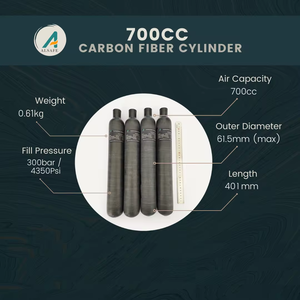 ALSAFE ad alta pressione 700cc 4500psi composito 0.7l serbatoio aria Ultra leggero Paintball 300bar 700 in fibra di carbonio bombola a Gas - Product Image 4
