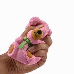 Slow-rebound Pink <b>Bear</b> With <b>Cute</b> Bow, New Squishy Toy - Product Image 1