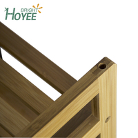 Étagère à chaussures en bois de bambou Présentoir de stockage Étagère à 2 niveaux Étagère à chaussures Designs