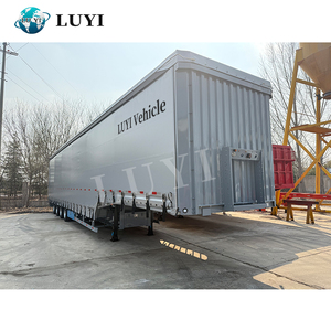 Semirremolque de cortina lateral personalizado de 3 ejes, 40 pies y 45 pies, impermeable de PVC, cortina de lona, remolque de camión deslizante lateral - Product Image 4