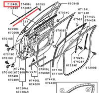 Ensemble complet de garnitures de porte, de joints d'étanchéité pour Mitsubishi Outlander 2007-2012 #   5727A007 5727A008 5757A003 5757A004