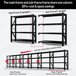 מדפי אחסון כבדים מפלדה 5/6 שכבות, מדפי מחסן מתכווננים, מדף אחסון תעשייתי ללא ברגים, 100 ק\"ג, מדף מתכת <span class=keywords><strong>Q235</strong></span> למוסך - Product Image 2