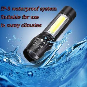 NOVISON Portable <b>Rechargeable</b> Tactical LED <b>Flashlight</b> High Quality Mini Aluminum Alloy USB Camping Telescopic Zoom IP44 1000+ - Product Image 3