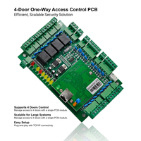Placa de Control de Acceso de 4 Puertas con Interfaz RFID e Indicadores LED para Sistemas de Seguridad, Estándar TCP IP Wiegand 26 34