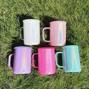 แก้วกาแฟแบบมีฝาพลาสติก PP ขนาด 17 ออนซ์ สีสันสดใส ประกายวิบวับ สำหรับงานซับลิเมชั่น - Product Image 1