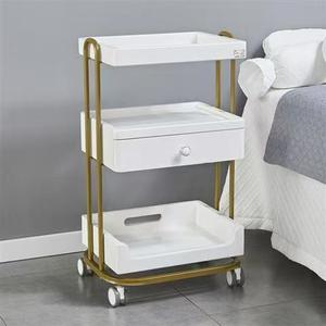 L High-End Original Light Luxury <b>Trolley</b> for Beauty Salon Skin Management Car with Wooden Storage Shelf Metal Plastic <b>Tool</b> Car - Product Image 5