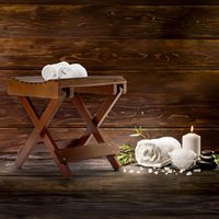 Tabouret de douche et repose-pieds pliable en bambou moderne – Banc portable pour douche, sauna, baignoire – Marron (11"x10.75"x12")