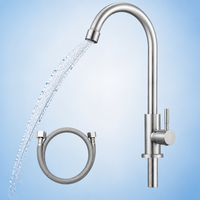 Robinet mitigeur chaud/froid en acier inoxydable pour lavabo de salle de bain, robinet mitigeur monocommande brossé pour maison, hôtel, villa