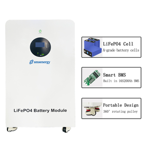 แบตเตอรี่ SMS 51.2V BMS ความจุ 300Ah 15Kwh-30Kwh ระบบโซลาร์เซลล์แบบเรียงซ้อนได้ แยกส่วน ใช้ในบ้าน ระบบไฮบริดกริด CAN - Product Image 2