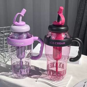 Beeman công suất lớn nhựa cầm tay drinkware cốc dễ thương với rơm cho trẻ em & phụ nữ cho chai nước & vành đai của cô gái - Product Image 4