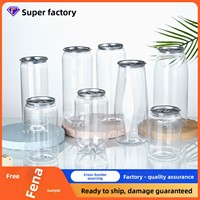 Bouteille en plastique PET pour boissons avec bouchon à languette/couvercle à déchirer, hermétique, pour thé au lait, café, eau gazeuse, boissons à la mangue et au sago