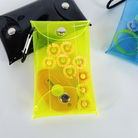 Pochette à monnaie en PVC transparente, sac à clés, petit sac suspendu pour poupées, boîte de rangement pour figurines de collection, boîte de présentation transparente à bouton, étui à crayons personnalisé