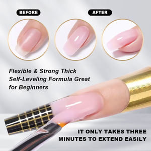 Gel Sólido Constructor para Uñas de 56g, Transparente y Rosa Claro, para Extensión Dura. Gel de Uñas Poly UV LED, OEM, 2oz. Gel Fuerte de Extensión para Esculpido 3D - Product Image 6