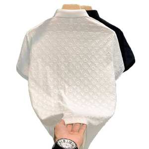 Chemises pour hommes de luxe en gros, taille XL, tissées, brodées, respirantes, décontractées, à motifs imprimés, tendance - Product Image 5