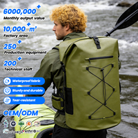 Sac étanche 75L, sac à dos étanche à fermeture par enroulement, sac étanche robuste, sac de randonnée rembourré pour kayak, bateau, voyage, camping, plage