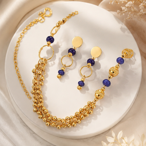 Parure de collier Mala italien en argent 925, chaîne perlée multicouche avec boucles d'oreilles pour femme, cadeau de mariage ethnique - Product Image 4