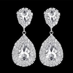 Pendientes largos de cristal transparente para mujer, aretes coreanos, Color dorado y blanco, deslumbrantes, regalo de boda, <span class=keywords><strong>2022</strong></span> - Product Image 4