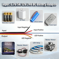 Mini interrupteur tactile 3.7V5V12V24V 2.5A, contrôle tactile double mode marche/arrêt, pour éclairage LED/niveau d'eau/pour pénétrer 4 mm de plastique