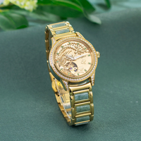 Montres de luxe en jade naturel à motif de dragon doré 3D pour hommes et femmes Montre mécanique automatique