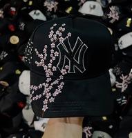 Nouvelle Casquette de Baseball en Jean à 5 Panneaux avec Visière Courbe, Broderie Personnalisée, Strass Bling pour Hommes et Femmes