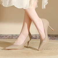 Vente en gros d'usine - Chaussures à talons hauts pointus avec nouvelle semelle en cuir véritable, talon carré, chaussures pour femmes