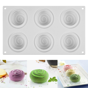Molde de pastel de silicona de grado alimenticio de 6 cavidades con forma de <span class=keywords><strong>tornado</strong></span> Molde de chocolate de silicona 3D - Product Image 3