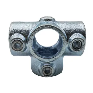 Gi铸铁金属钢键夹管五金接头结构精益管件48毫米圆管连接器
