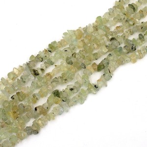 Perles de préhnite verte naturelle en copeaux, petites pépites de pierres précieuses, brins de 17 pouces et 34 pouces - Product Image 5