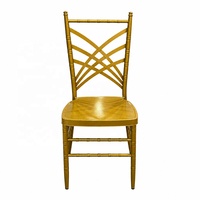 Chaises de réception de luxe pour mariages en plein air, chaises empilables en acier doré pour événements, chaises de décoration pour hôtels et mariages