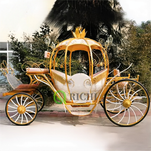 2025 carruaje de princesa de calabaza para exposición boda Venta caliente Royal Horse Carriage eléctrico escénico avistamiento camión - Product Image 1