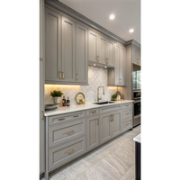 Personnalisation complète de la maison, magnifiques meubles en MDF laqué vert Shaker en forme de L, résistants à l'eau, multi-usages, meubles de maison au Canada