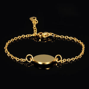 Bracelets d'<span class=keywords><strong>amitié</strong></span> en acier inoxydable à la vente chaude, gravables, avec pendentif personnalisé, plaqués or - Product Image 5