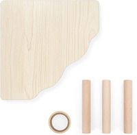 Hamster-Spielplattform aus Holz für Zwerg-Syrische Hamster, Gerbils, Mäuse, Degus oder Andere Kleintiere - Dreieckig - 15 cm Höhe, Naturholzfarben