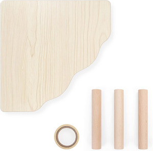 Plateforme en bois pour hamsters nains syriens, gerbilles, souris, <span class=keywords><strong>degus</strong></span> ou autres petits animaux - Triangle - 5,9'' de hauteur - Couleur bois clair - Product Image 3